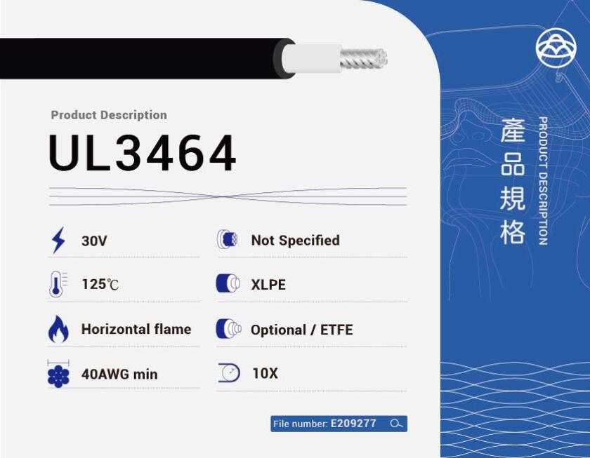 UL3464 XLPE電線