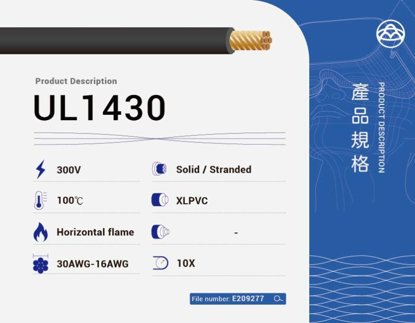 UL1430 XLPVC電線